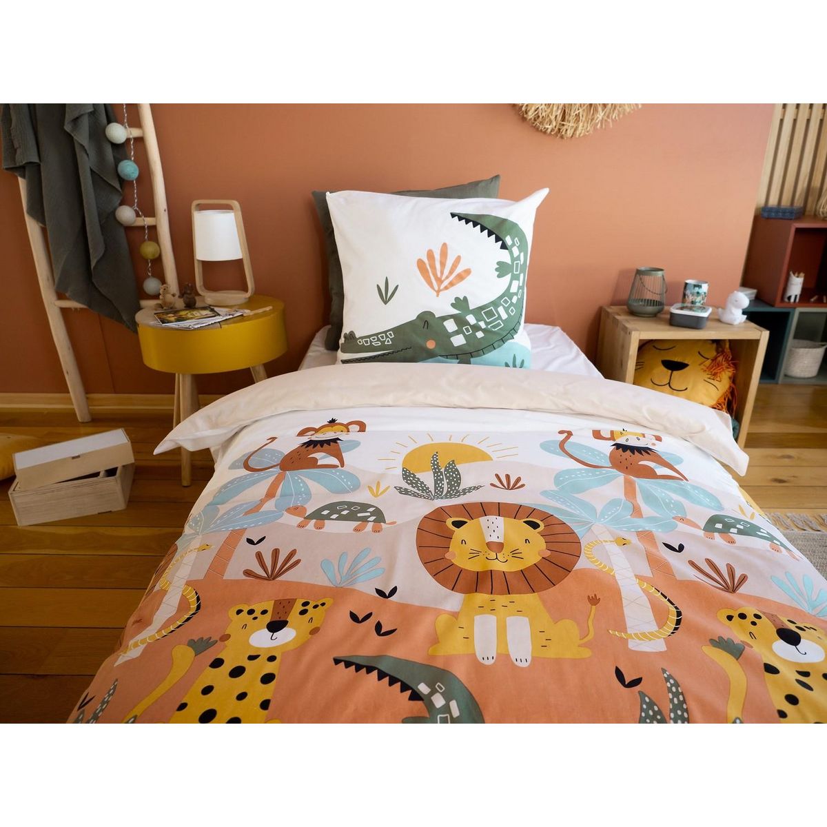 Home collection Parure de couette 2pcs 140x200cm better coton bci made in green savane