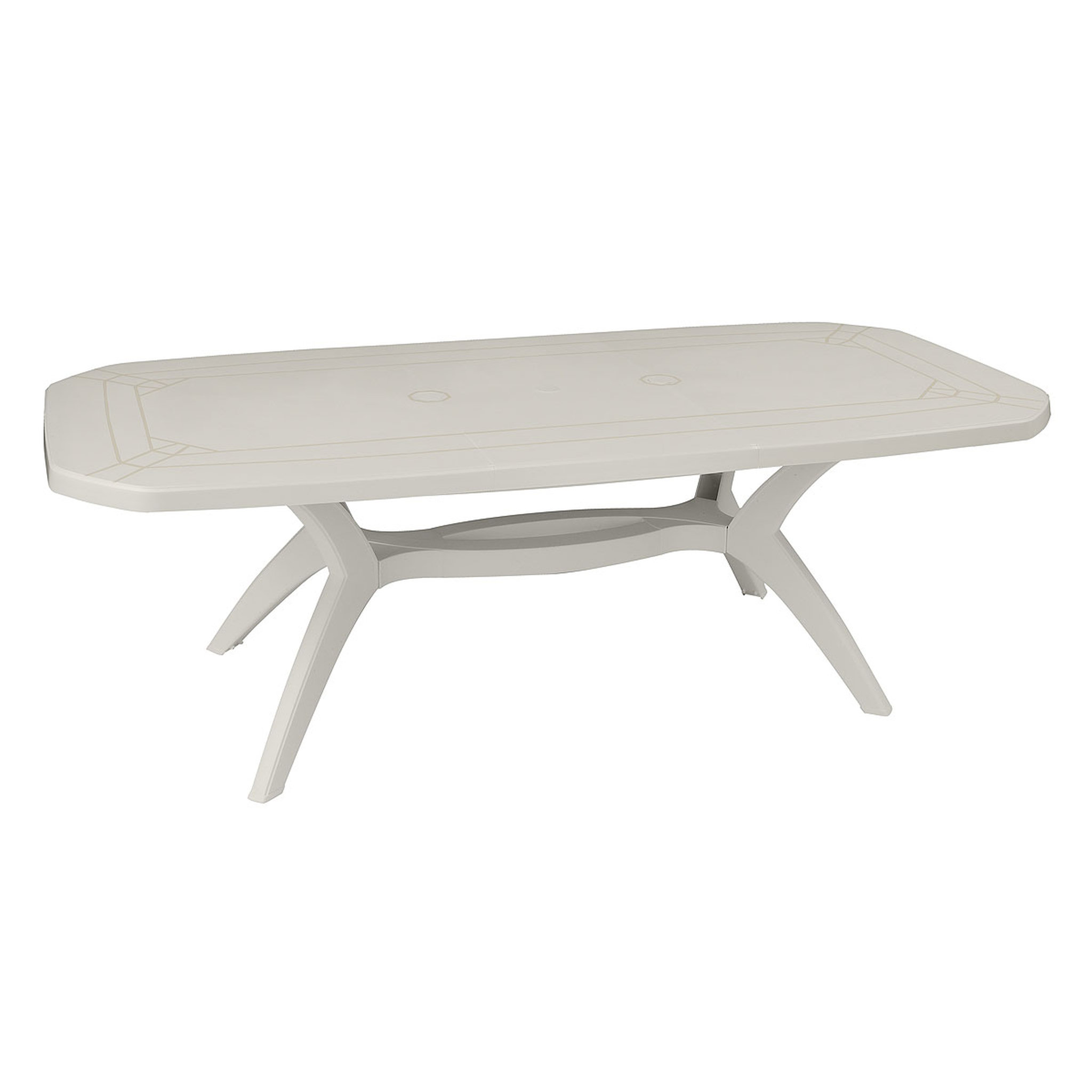 Voir la diapositive 2 : GROSFILLEX Table de jardin extensible 165/220X100cm résine blanc IBIZA