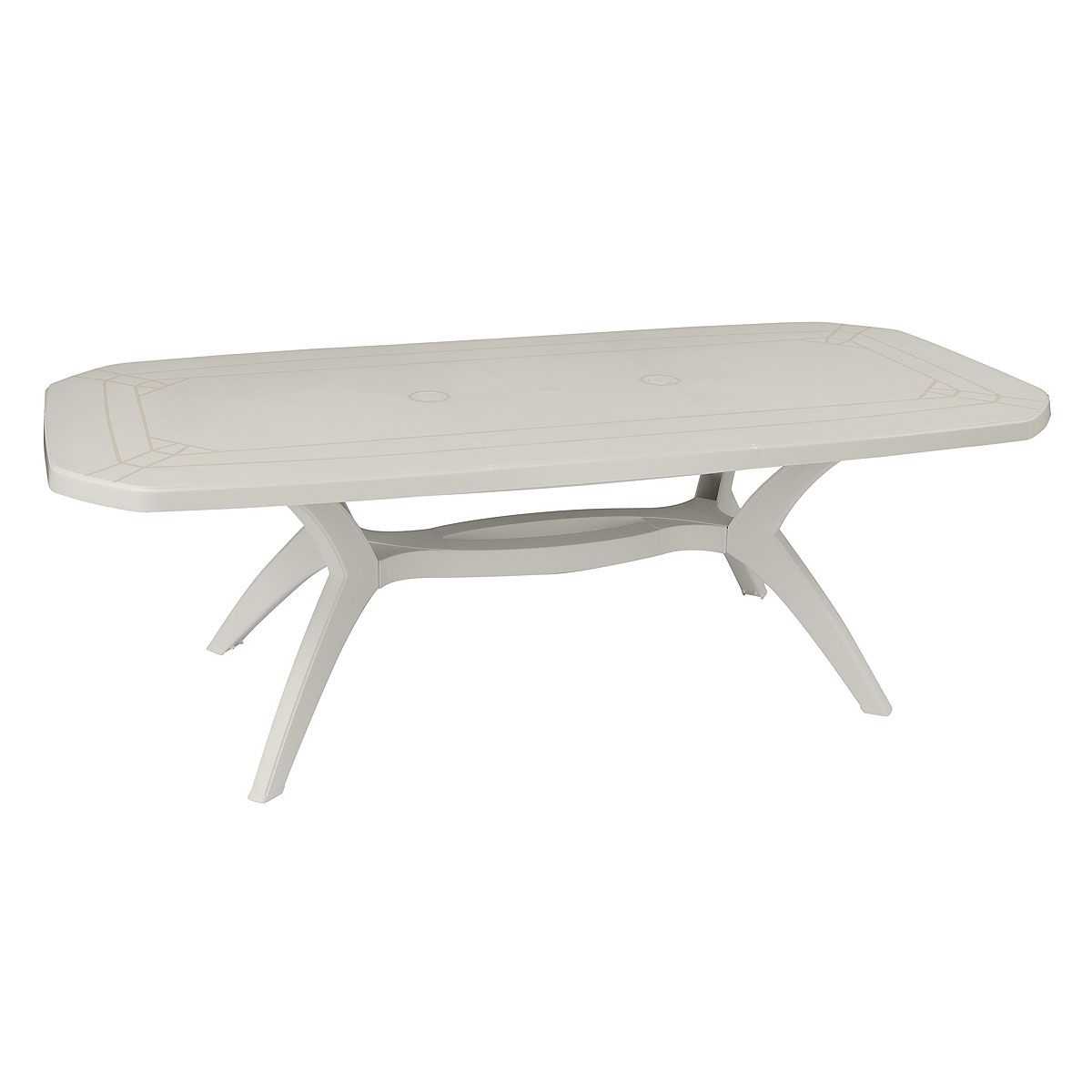 GROSFILLEX Table de jardin extensible 165/220X100cm résine blanc IBIZA