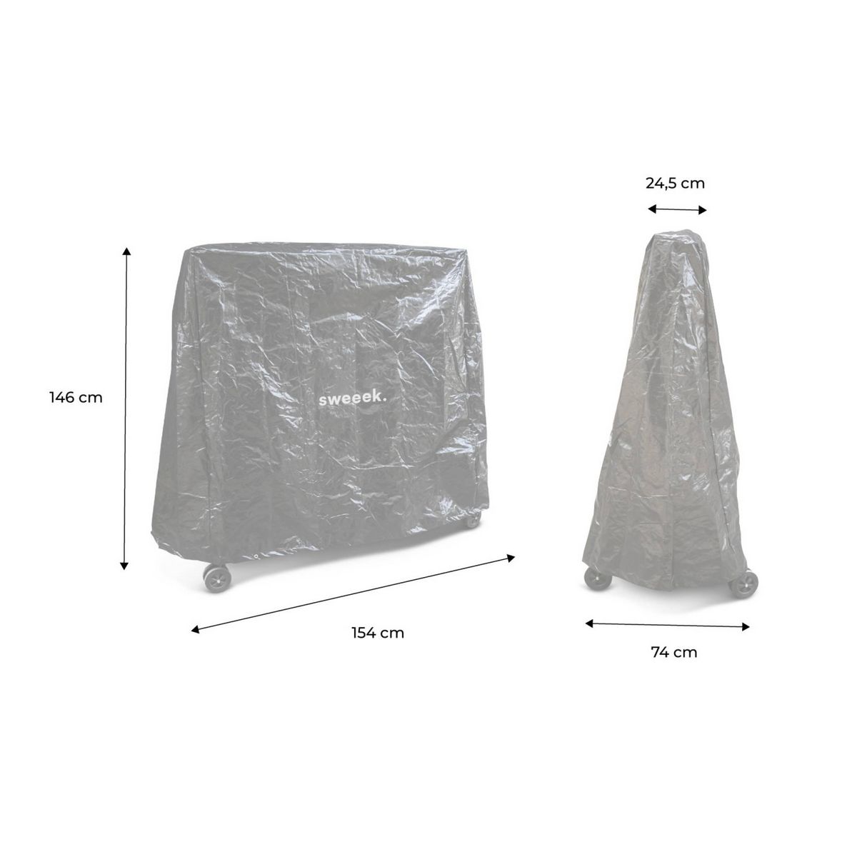 SWEEEK Table de ping pong INDOOR bleue. avec 2 raquettes et 3 balles. utilisation intérieure + Housse en PVC