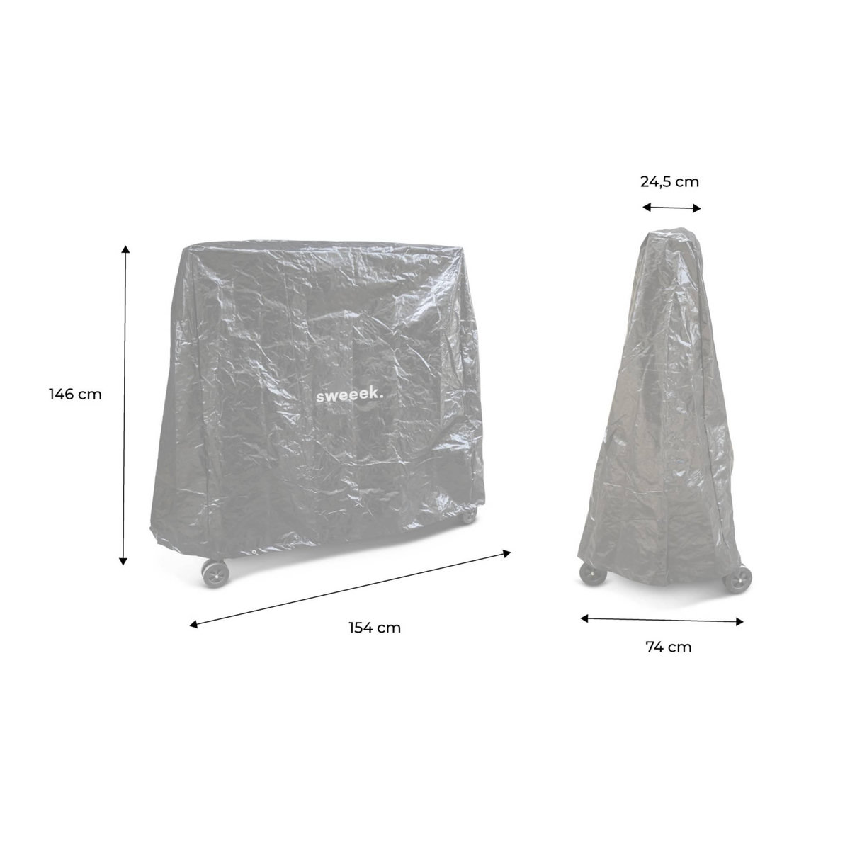 SWEEEK Table de ping pong INDOOR bleue. avec 2 raquettes et 3 balles. utilisation intérieure + Housse en PVC