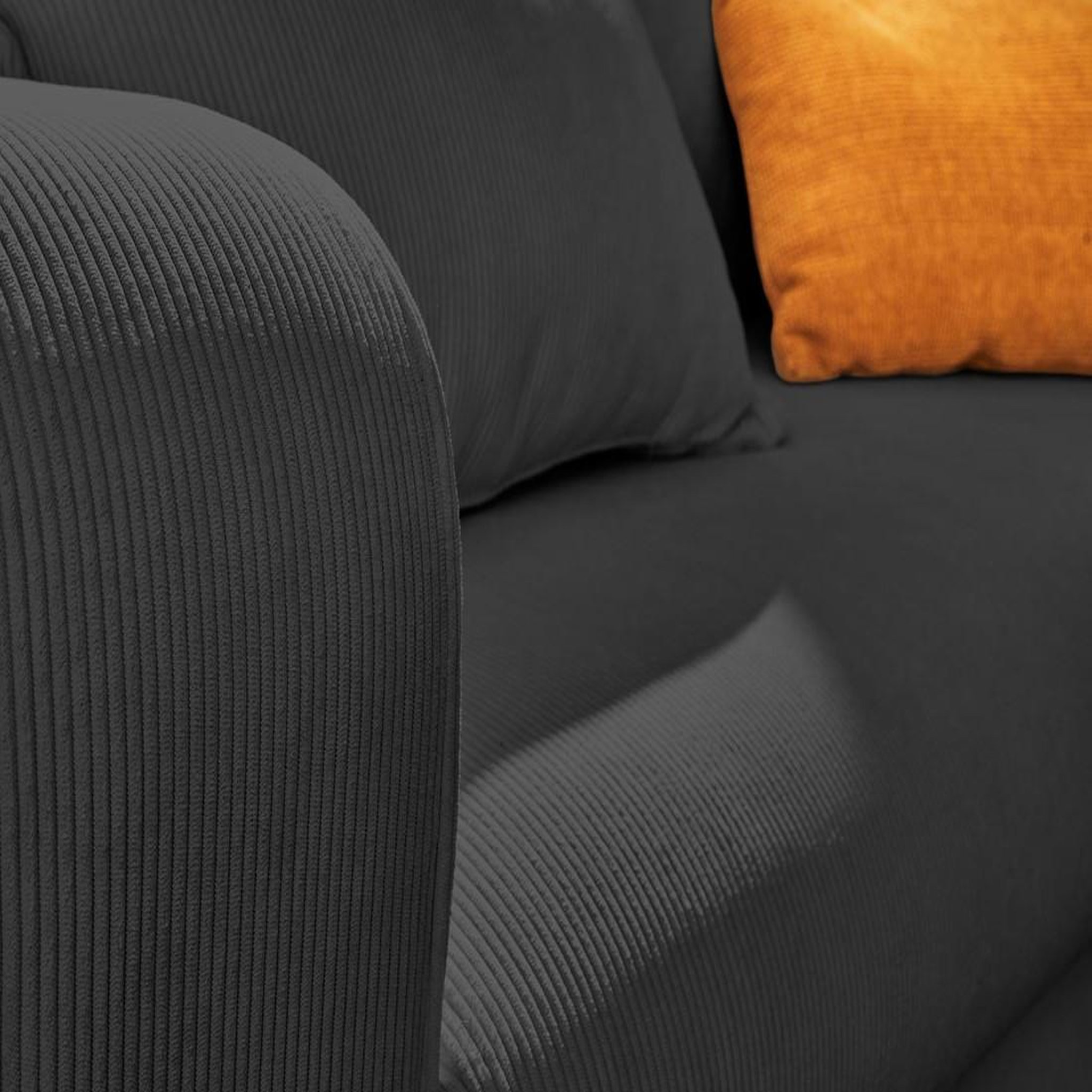 Voir la diapositive 4 : LISA DESIGN Albane - canapé d'angle droit - 4 places - convertible avec coffre - en velours côtelé