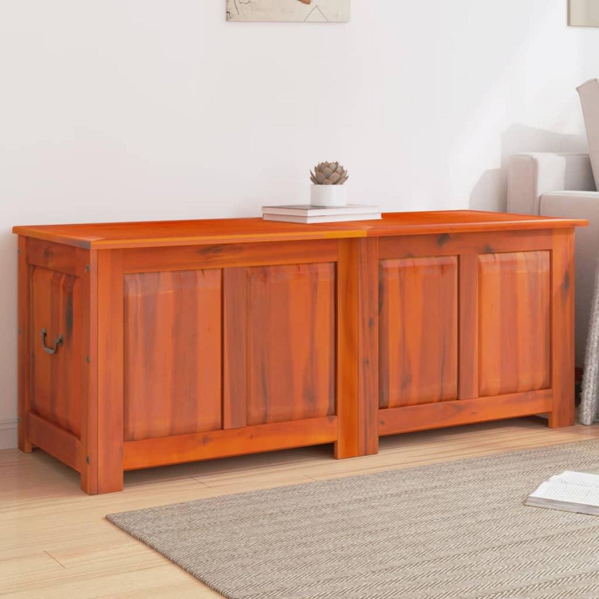 VIDAXL Coffre de rangement avec couvercle marron bois massif d'acacia