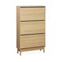 Voir la diapositive 1 : SWEEEK Meuble à chaussures scandinave décor bois 3 portes abattantes capacité 18 paires de chaussures