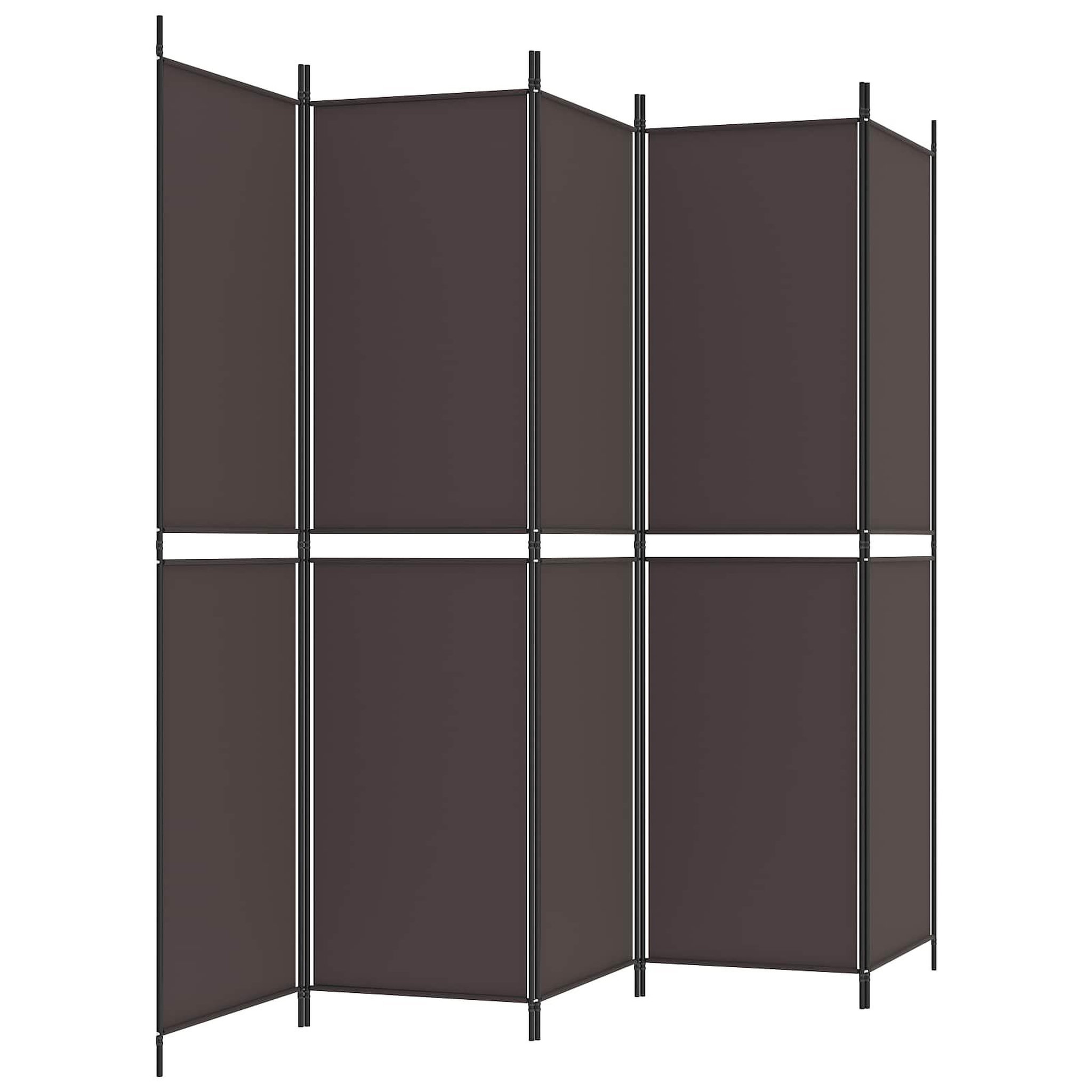 Voir la diapositive 4 : VIDAXL Cloison de separation 6 panneaux marron 300x220 cm tissu