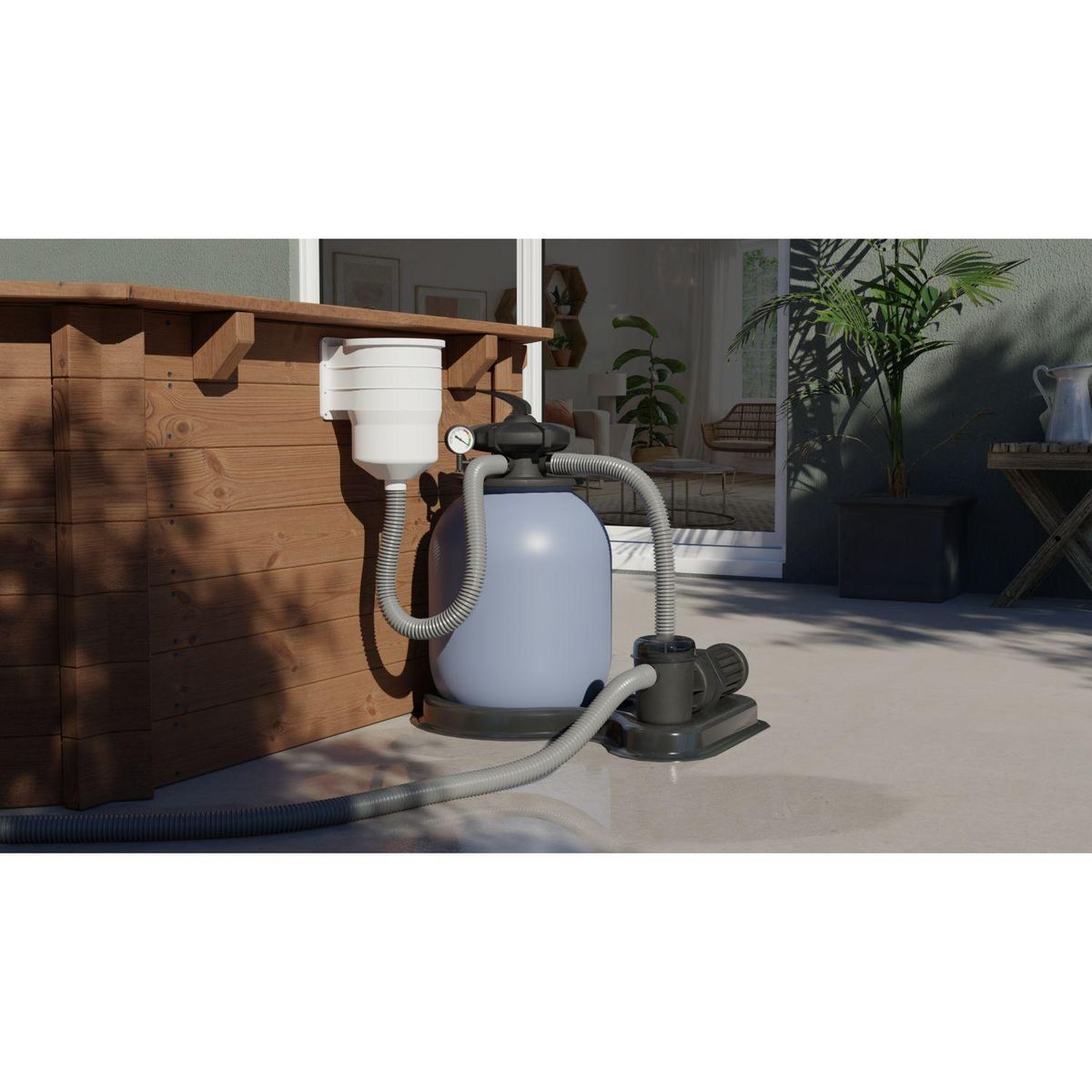 GRE Groupe de filtration pour piscine -8m³/h max