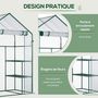 Voir la diapositive 5 : OUTSUNNY Serre de jardin 6 étagères - dim. 142L x 73l x 195H cm - porte - acier thermolaqué PVC haute densité anti-UV - transparent vert