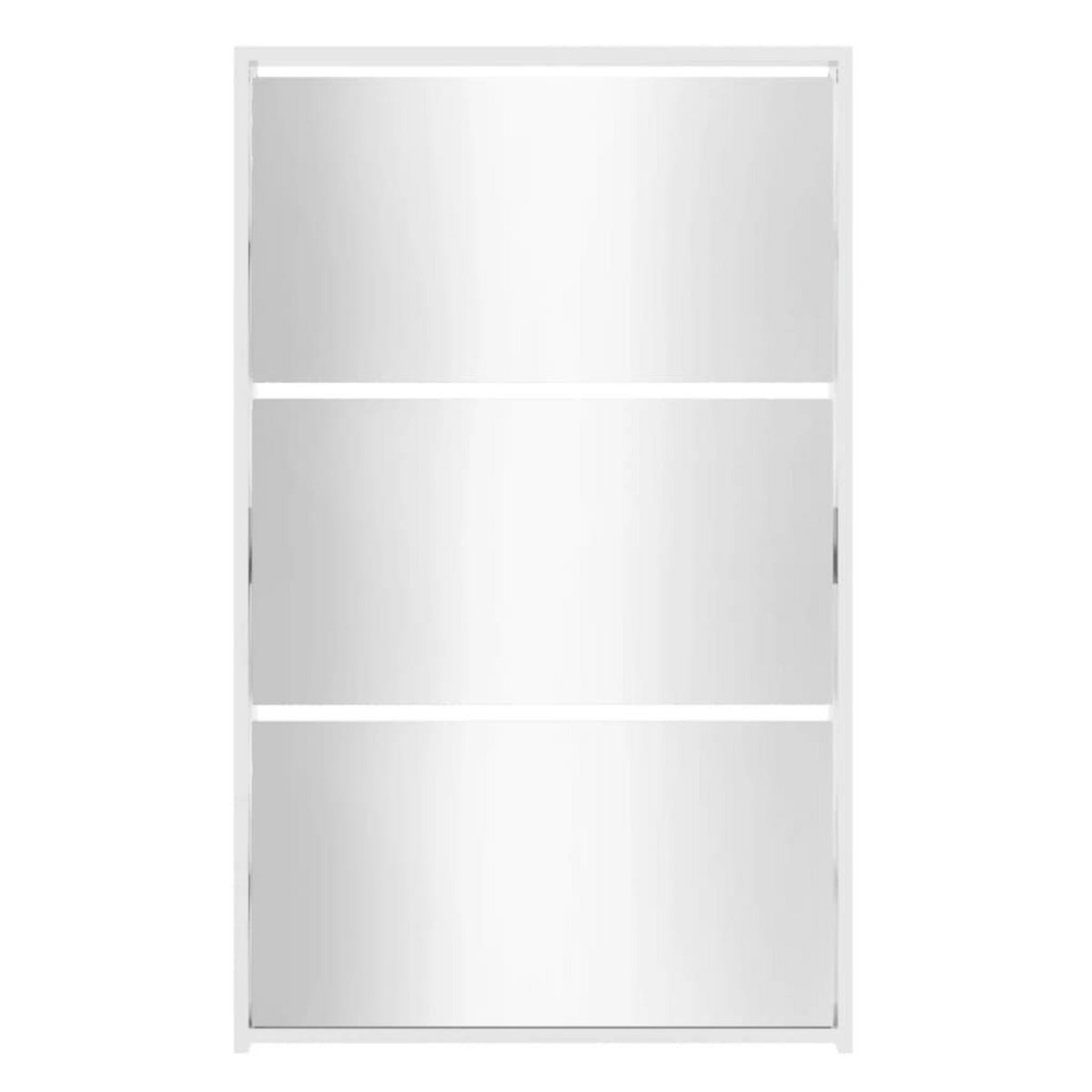 VIDAXL Armoire chaussures miroir 3niveaux Blanc brillant 63x17x102,5cm