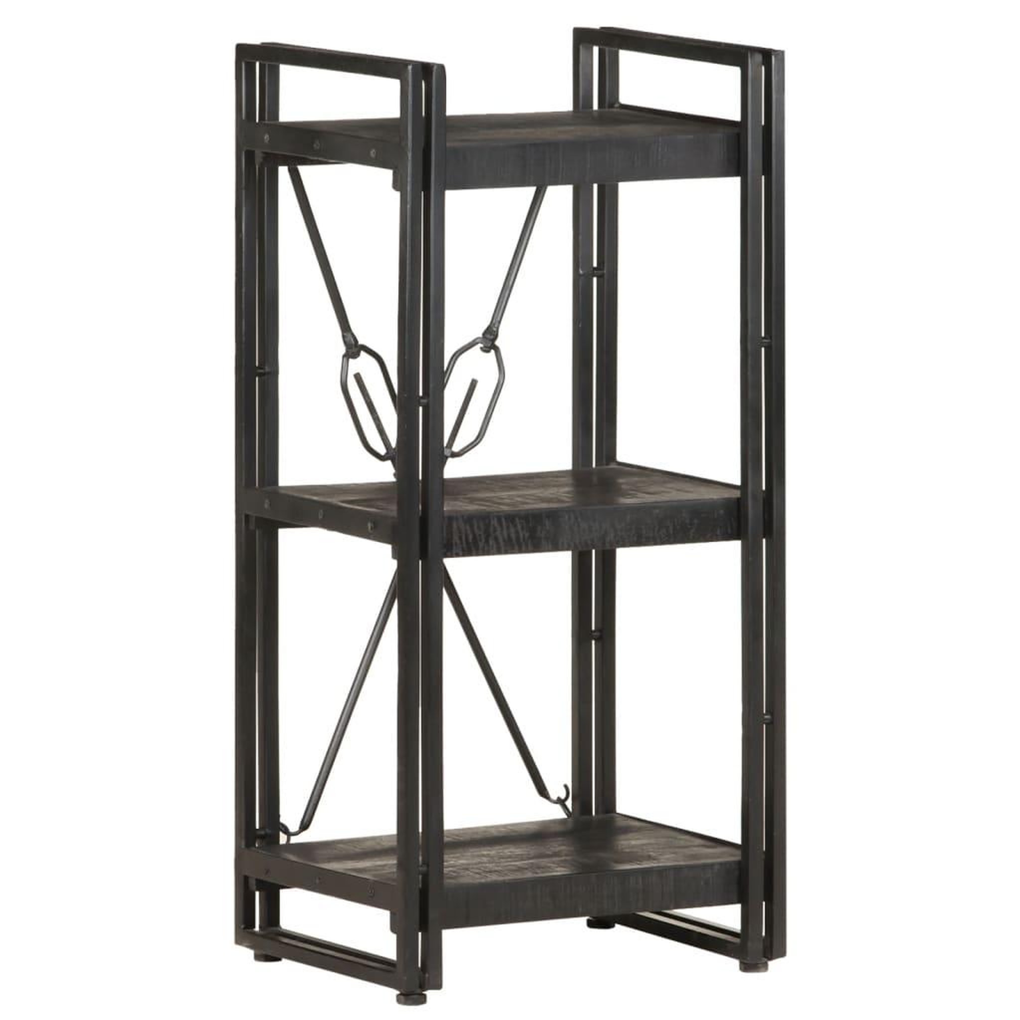 Voir la diapositive 1 : VIDAXL Bibliotheque a 3 niveaux 40x30x80 cm Bois de manguier massif
