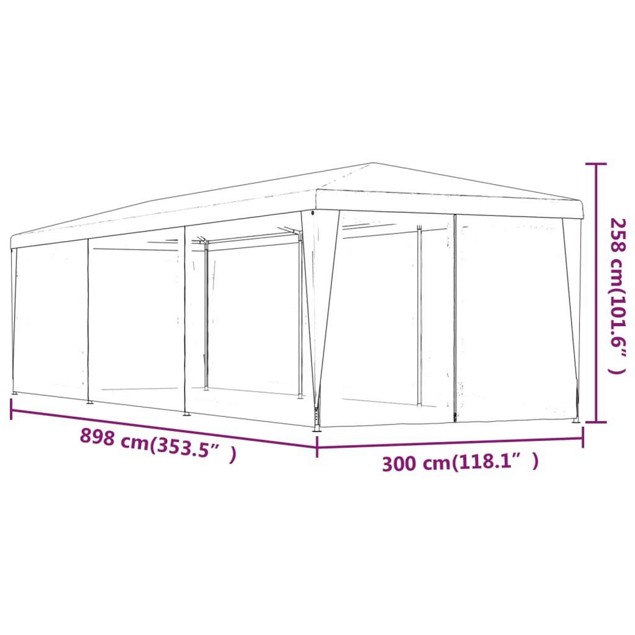 Voir la diapositive 6 : VIDAXL Tente de fete avec 8 parois laterales en maille Anthracite 3x9m