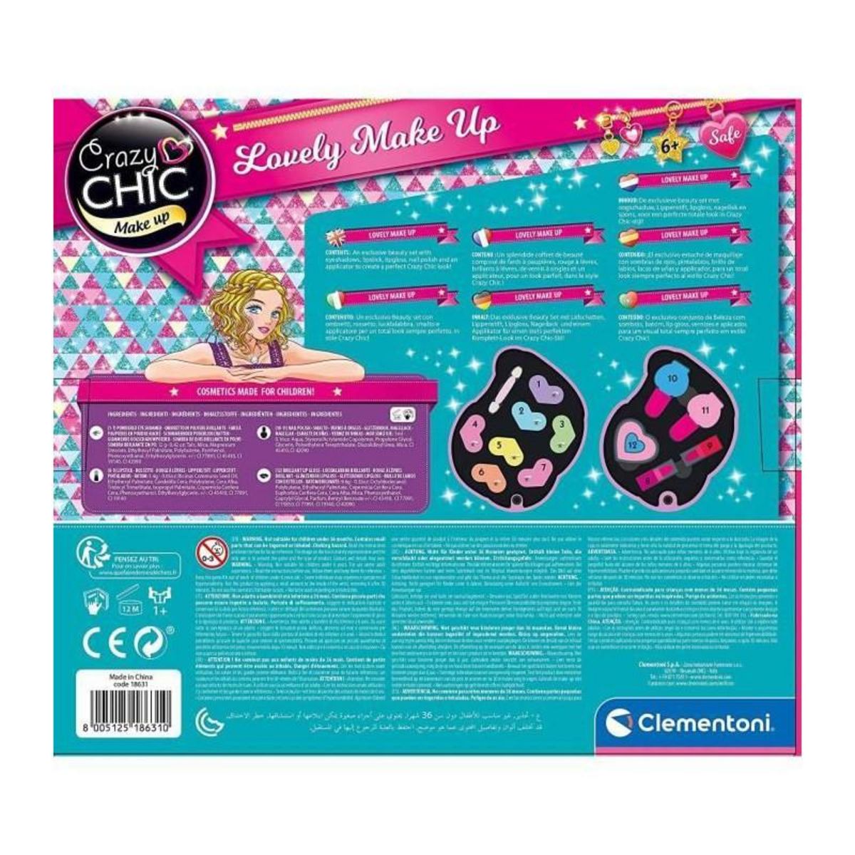 CLEMENTONI Clementoni - Crazy Chic - Palette de maquillage Sirene - 2 palettes de fards a paupieres