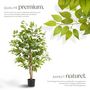 Voir la diapositive 3 : tectake Ficus artificiel design très réaliste vert