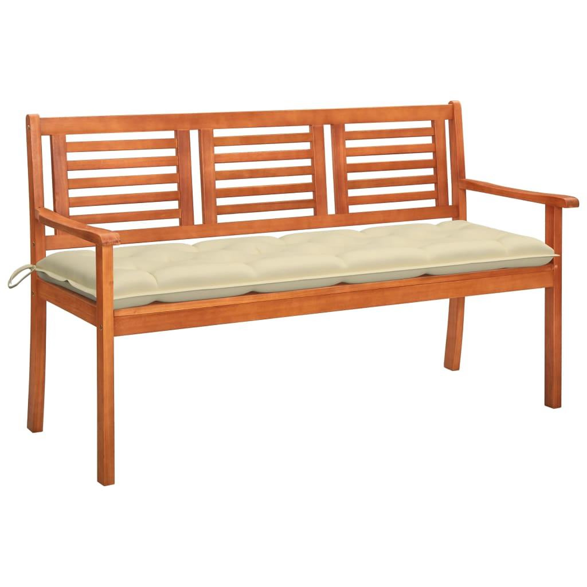 VIDAXL Banc de jardin 3 places avec coussin 150 cm Bois d'eucalyptus