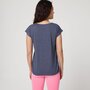 IN EXTENSO T-shirt manches courtes bleu imprimé positive femme