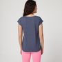 Voir la diapositive 2 : IN EXTENSO T-shirt manches courtes bleu imprimé positive femme