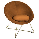 ATMOSPHERA Fauteuil de salon en velours Evan - Ocre