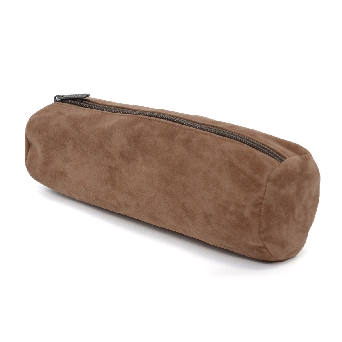 OXFORD Trousse ronde 22 x 7,5 x 7,5 cm 1 compartiment - Aspect daim OXFORD - Marron