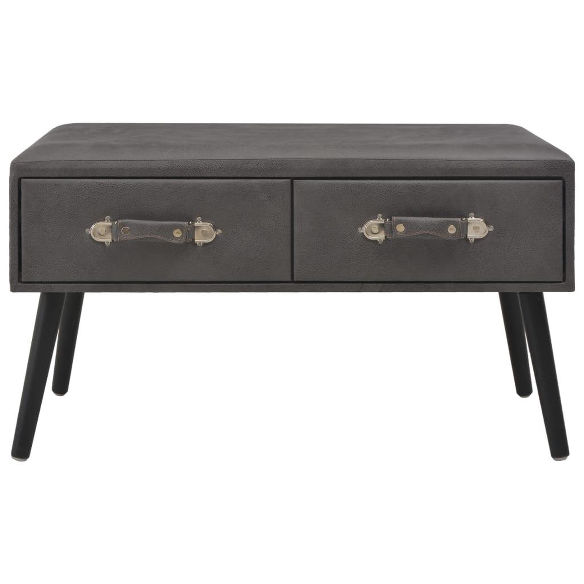Voir la diapositive 4 : VIDAXL Table basse Gris 80x40x46 cm Similicuir