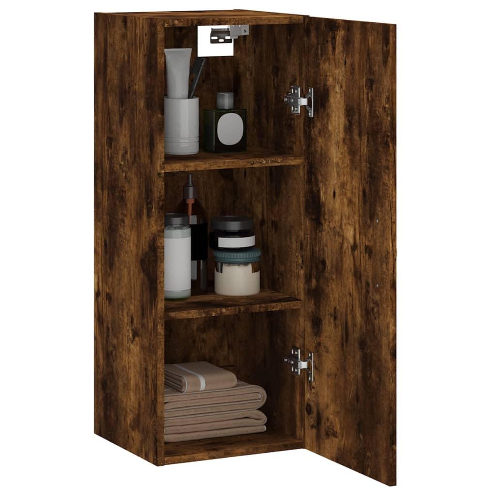 Voir la diapositive 4 : VIDAXL Armoire murale chene fume 34,5x34x90 cm bois d'ingenierie
