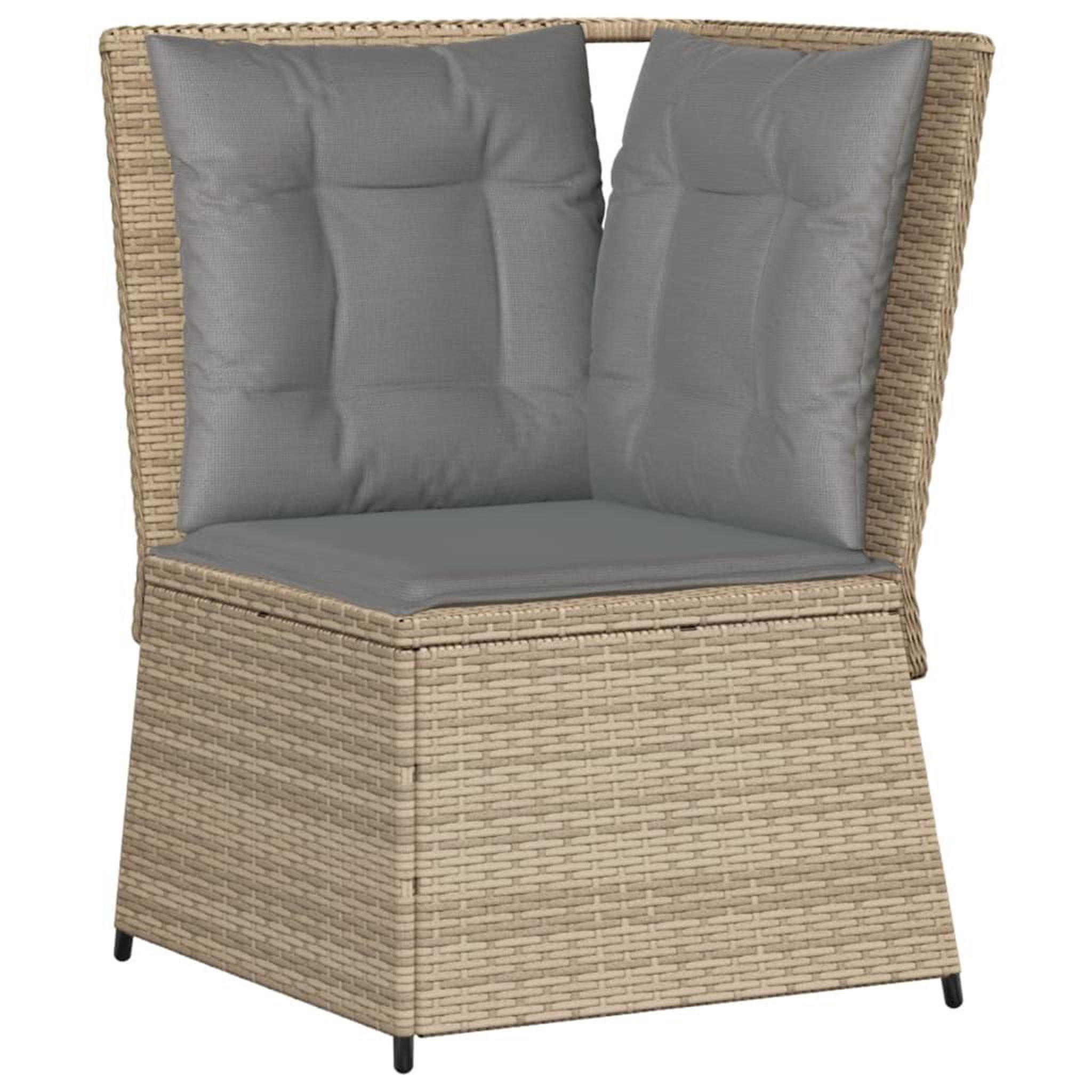 Voir la diapositive 2 : VIDAXL Canape d'angle de jardin avec coussins beige resine tressee
