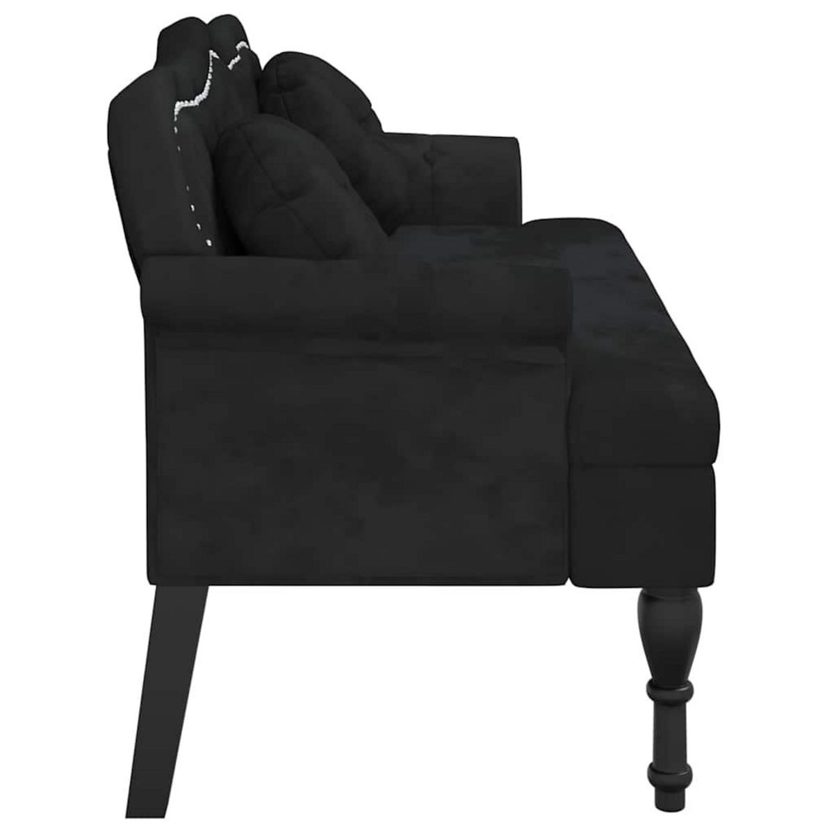VIDAXL Banc avec coussins noir 120,5x65x75 cm velours