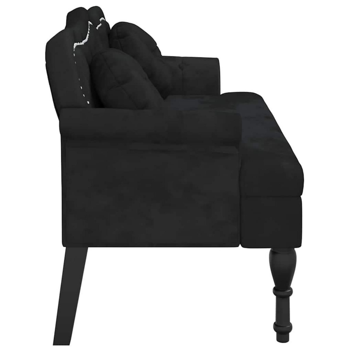 VIDAXL Banc avec coussins noir 120,5x65x75 cm velours