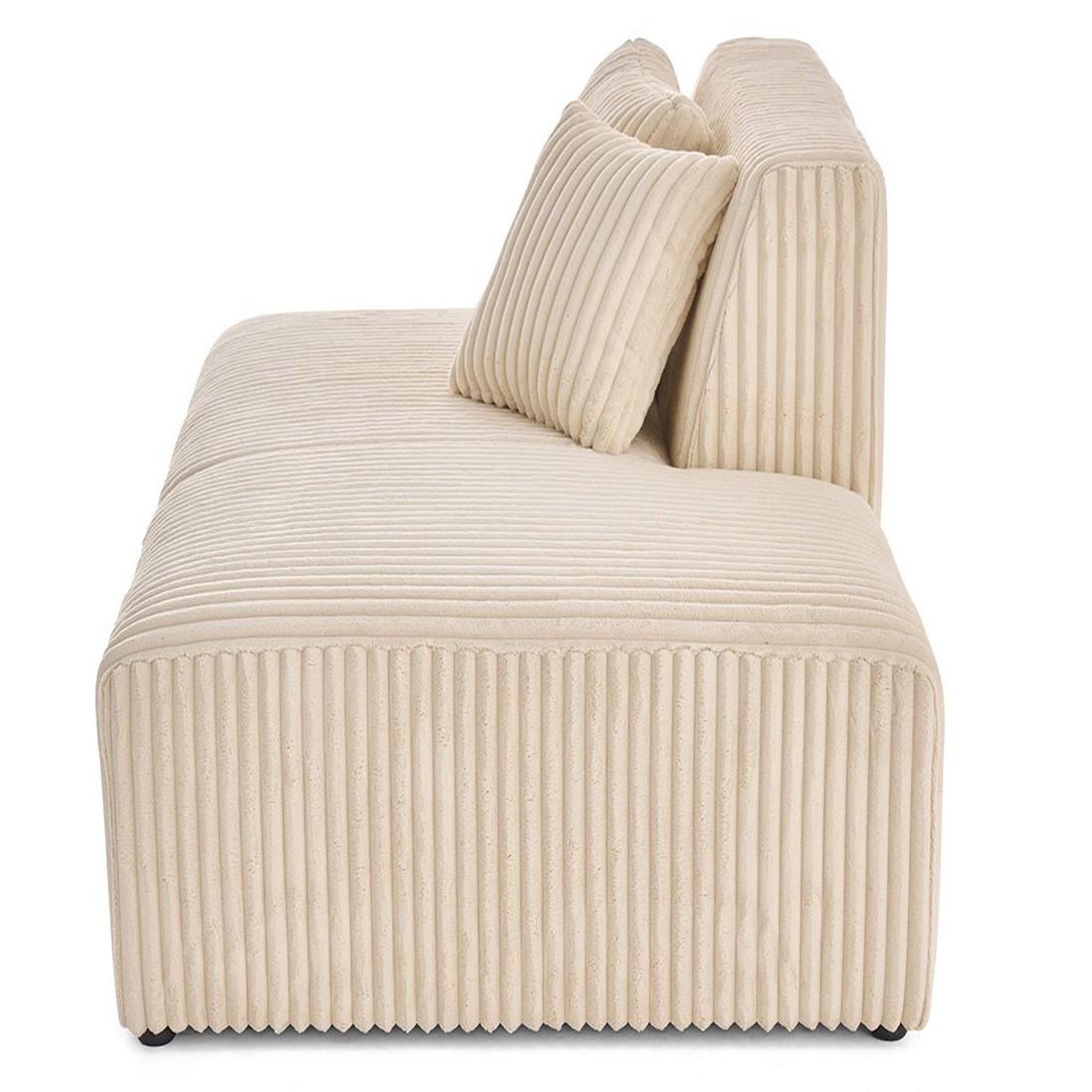 Voir la diapositive 2 : LISA DESIGN Victoire - module d'assise droit en velours côtelé grosses côtes