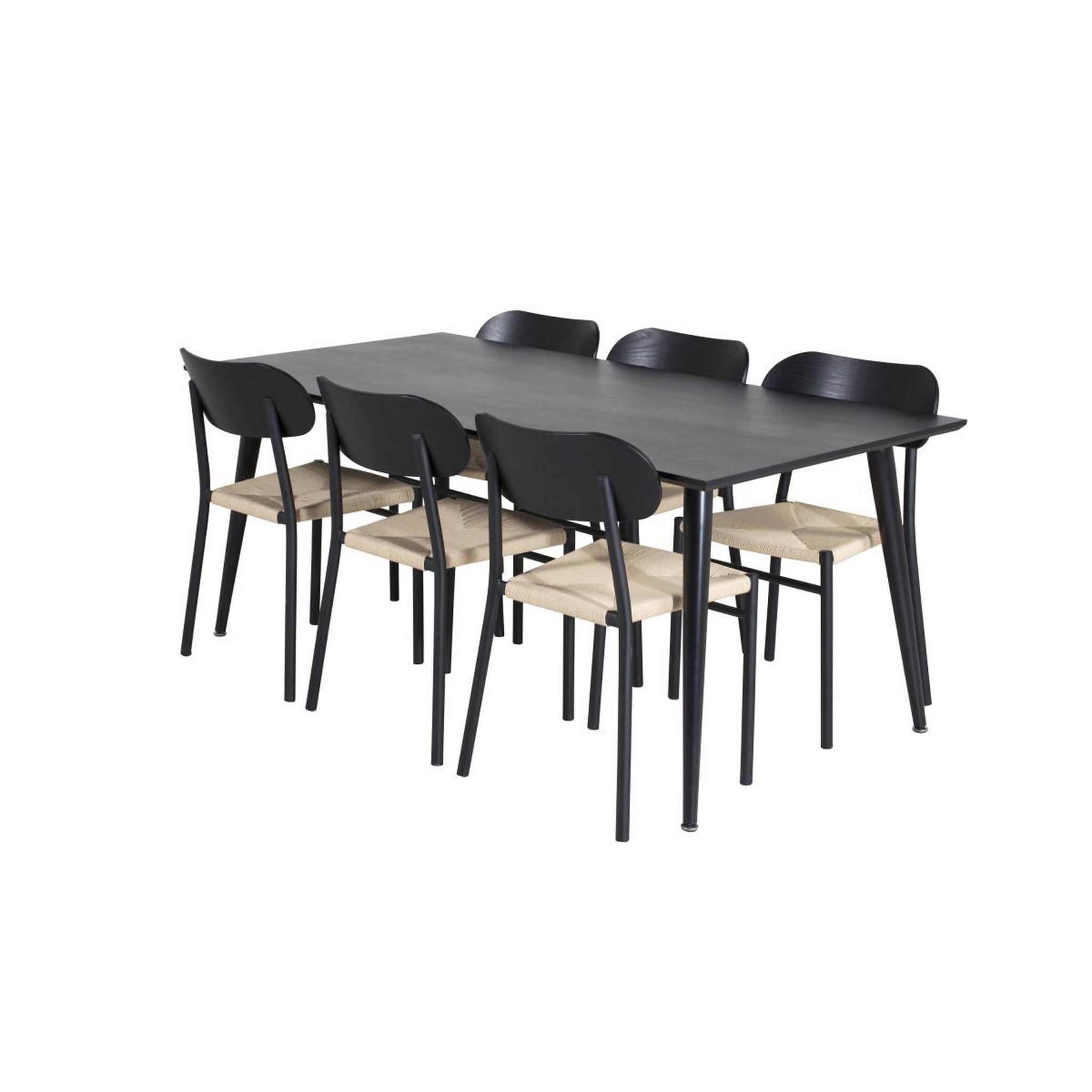 Voir la diapositive 3 : Paris Prix Ensemble table à manger & 6 chaises  dipp & polly  180cm noir