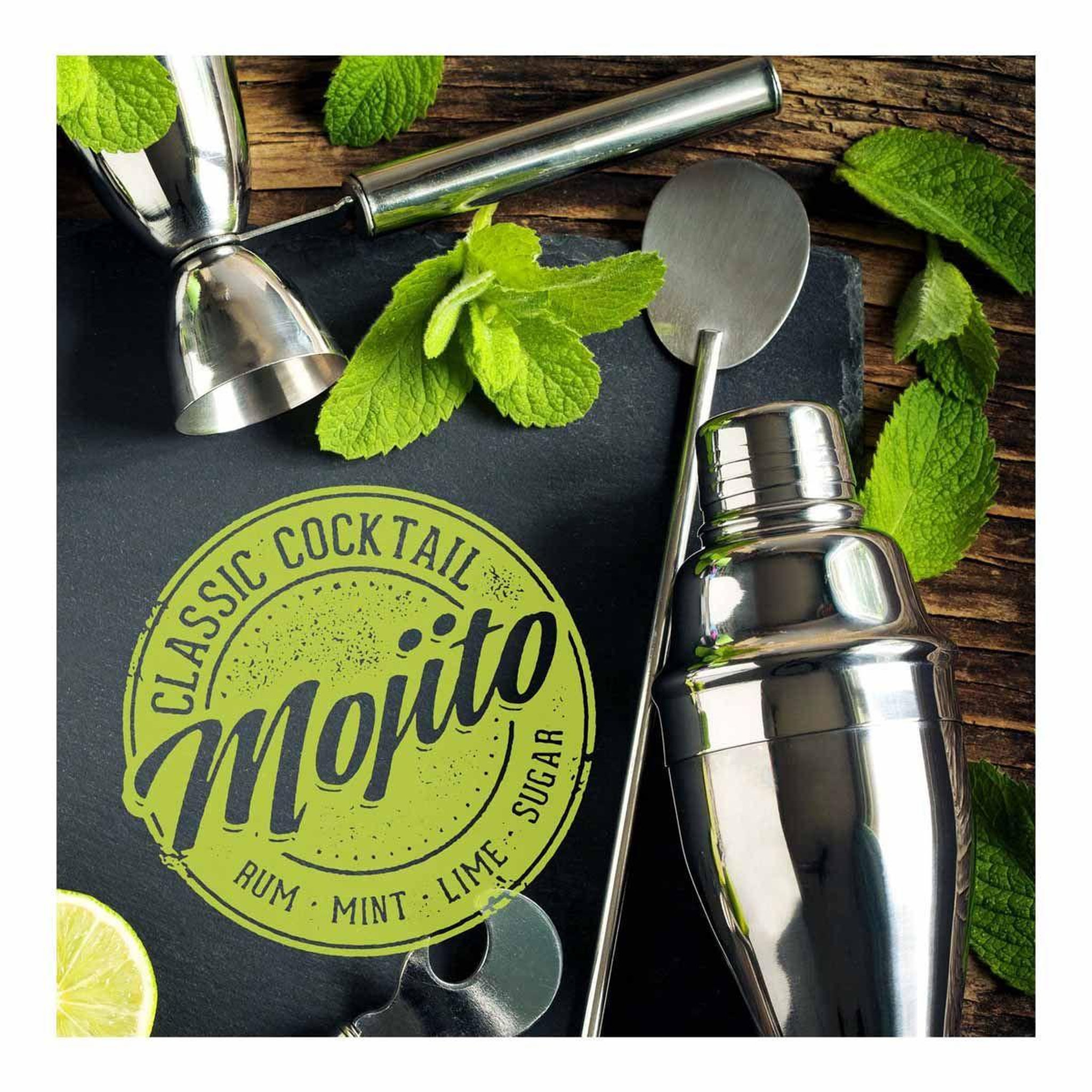 HOMEA Lot de 20 Serviettes en Papier  Mojito  33x33cm Vert