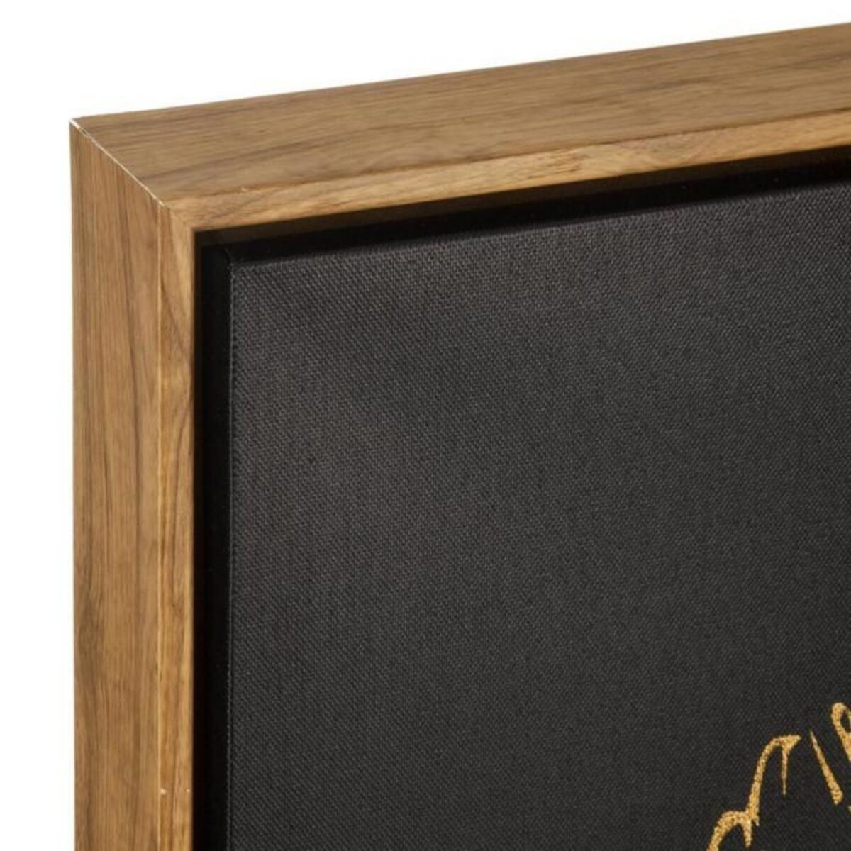 ATMOSPHERA Toile Peinte  Plumes  78x78cm Noir & Or