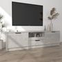 Voir la diapositive 3 : VIDAXL Meuble TV gris beton 140x35x40 cm bois d'ingenierie