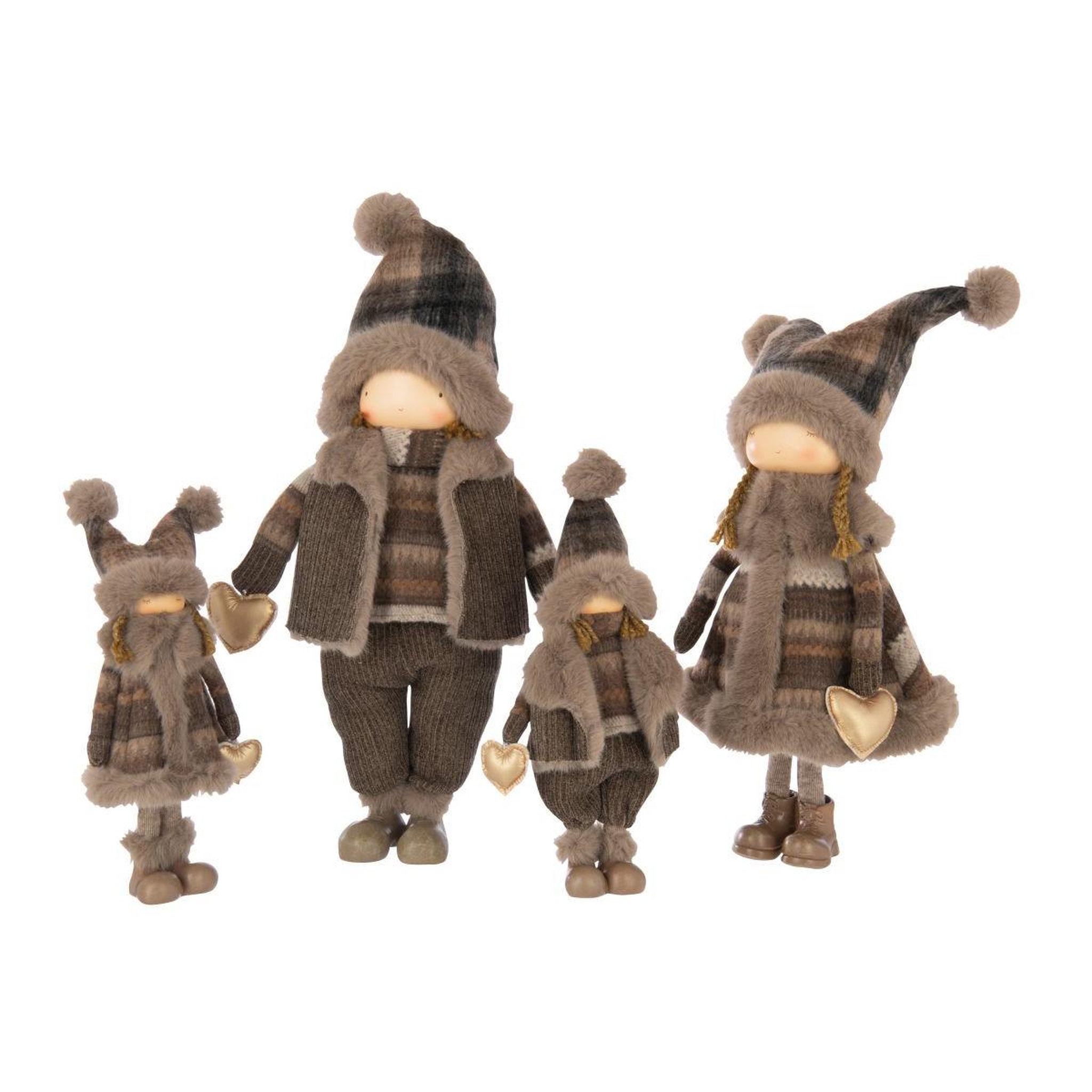 Voir la diapositive 2 : J-LINE Statue garçon en tissu  cœur  58cm multicolore