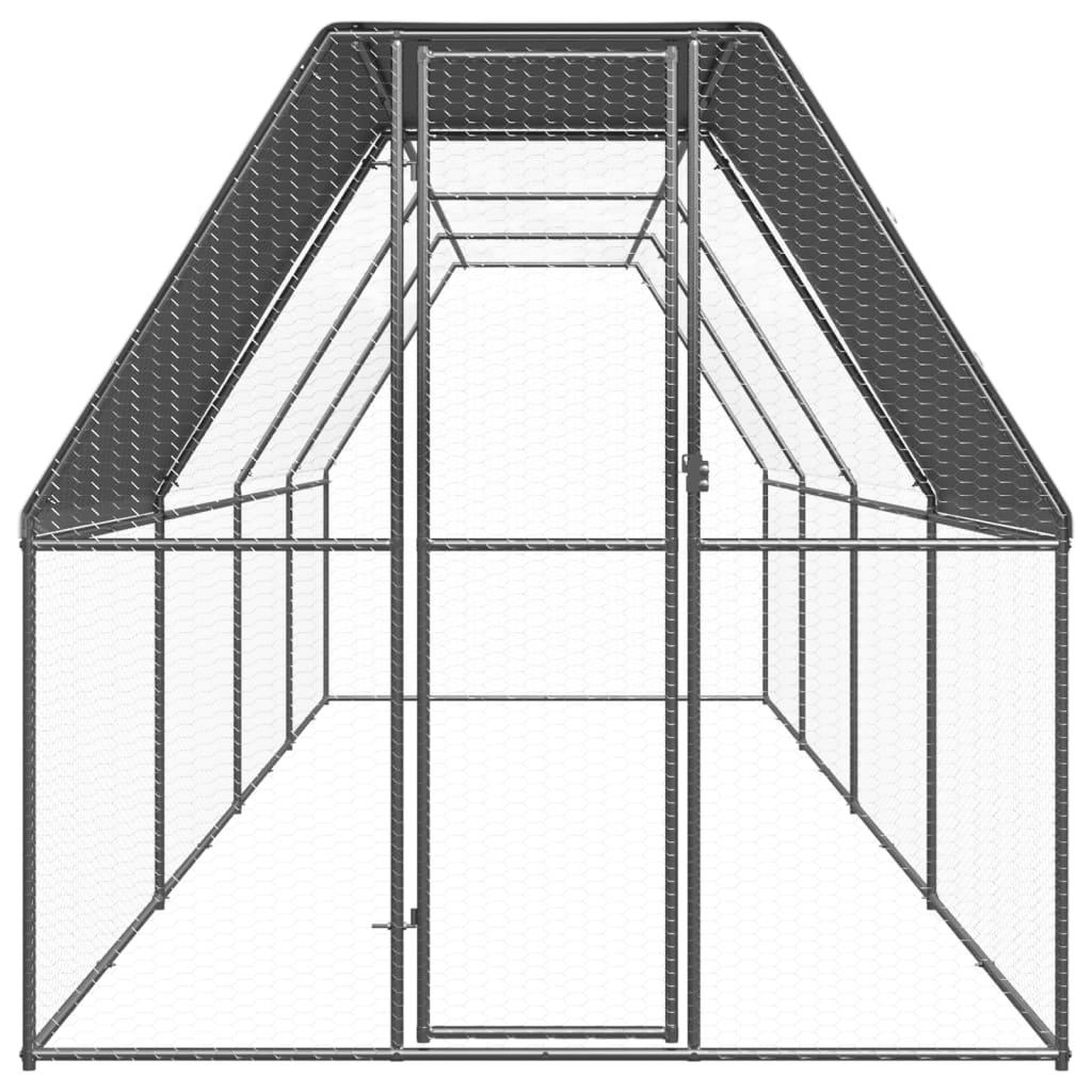 Voir la diapositive 2 : VIDAXL Poulailler d'exterieur 2x8x2 m Acier galvanise