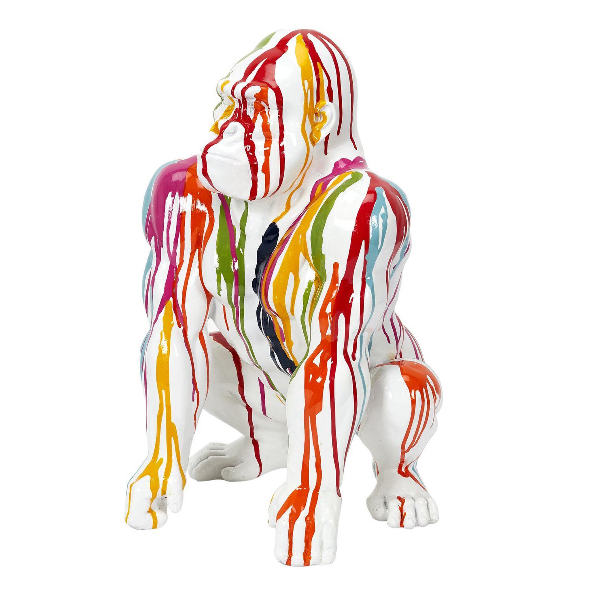 TOILINUX Gorille multi-couleur en polyrésine - hauteur 46 cm
