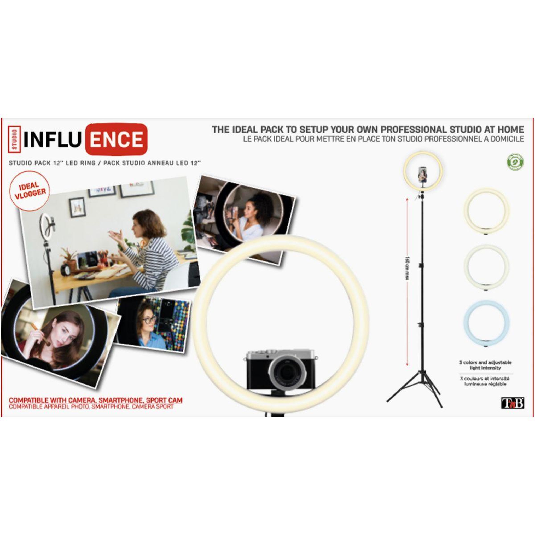 Voir la diapositive 5 : TNB Ring light Influence Anneau de lumière studio