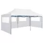 VIDAXL Tente de reception pliable avec 4 parois 3x6 m Acier Blanc
