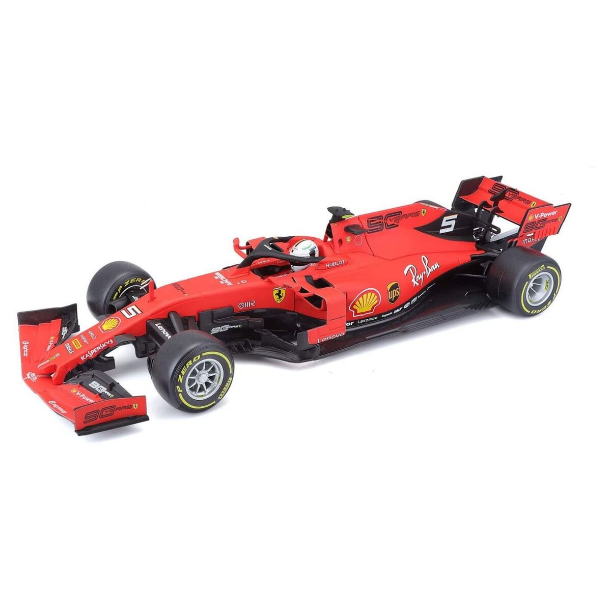 BURAGO Miniature F1 Ferrari 2019 Sebastian Vettel 1/18e pas cher 