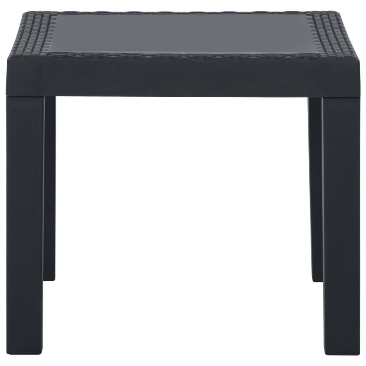 VIDAXL Salon de jardin 3 pcs avec coussins Plastique Gris