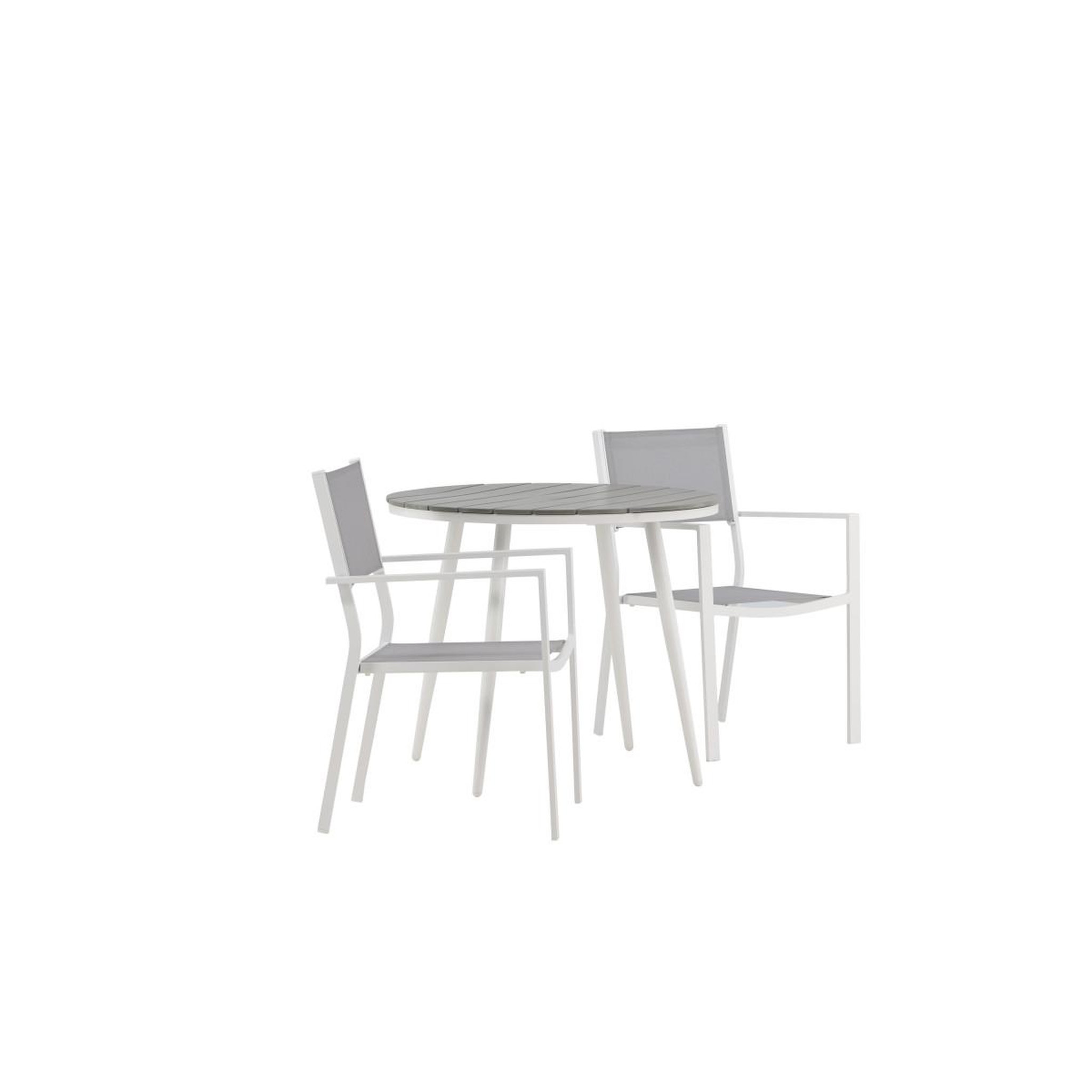 Voir la diapositive 3 : Paris Prix Ensemble table de jardin & 2 chaises  break & copacabana  90cm gris
