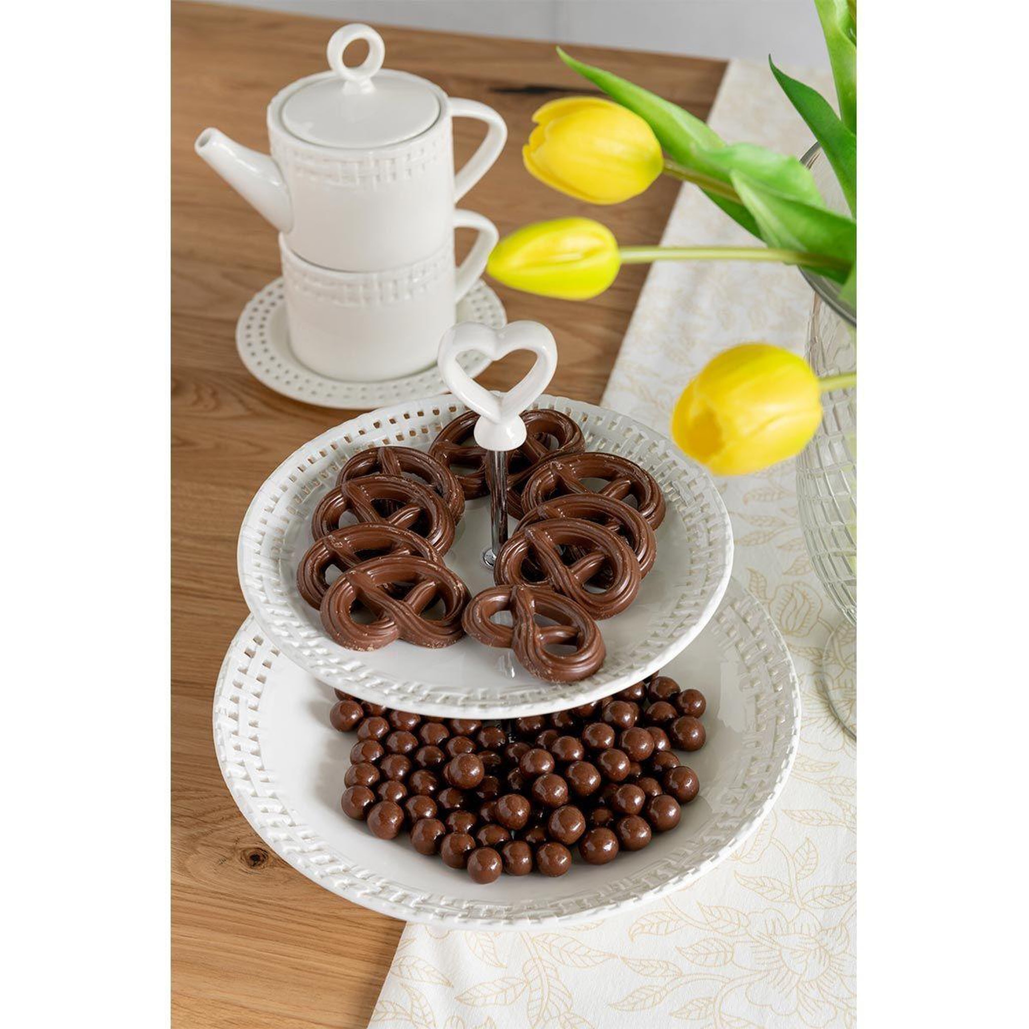 Voir la diapositive 3 : J-LINE Théière & 1 Tasse Design  Vercer  22cm Blanc
