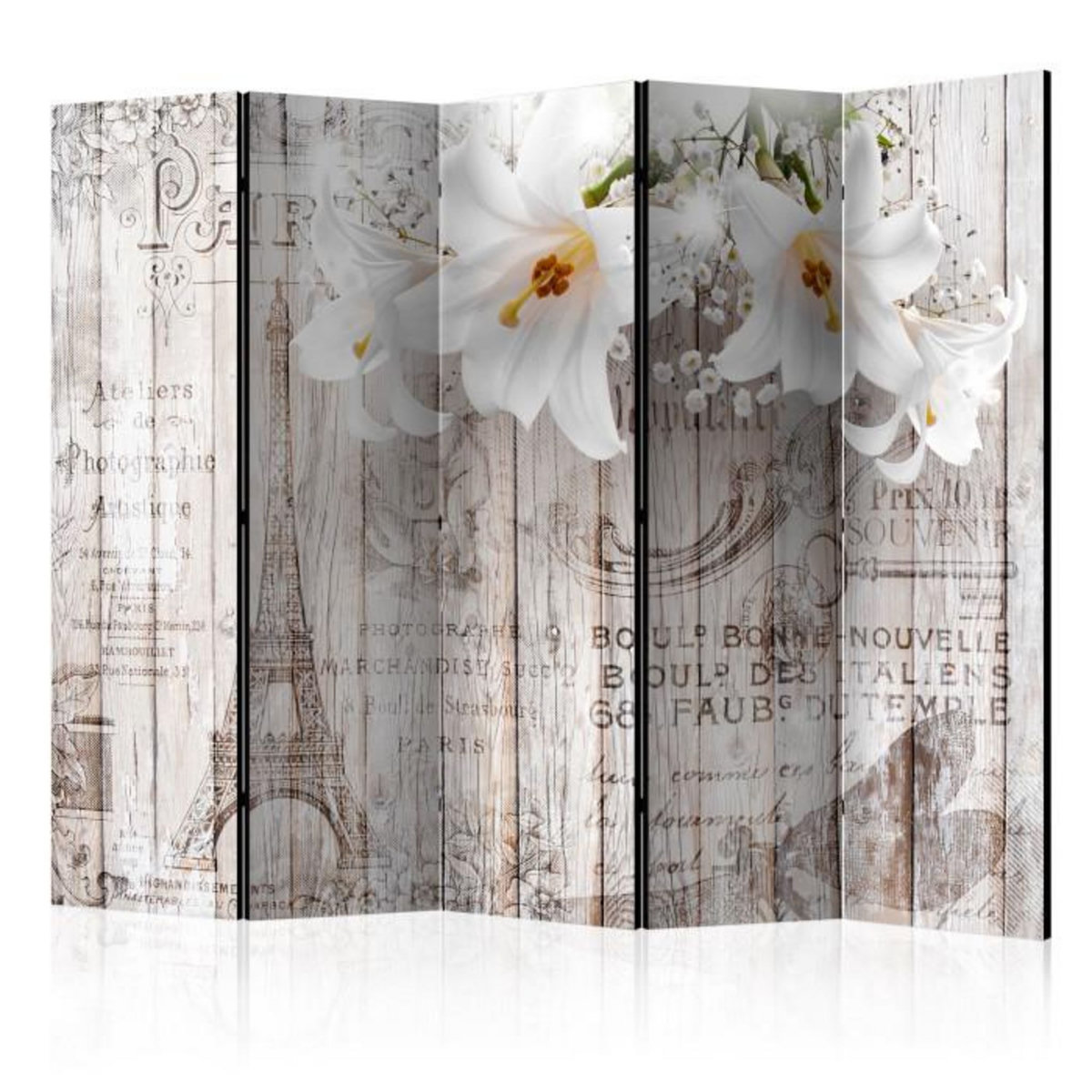 Paris Prix Paravent 5 Volets  Parisian Lilies  172x225cm