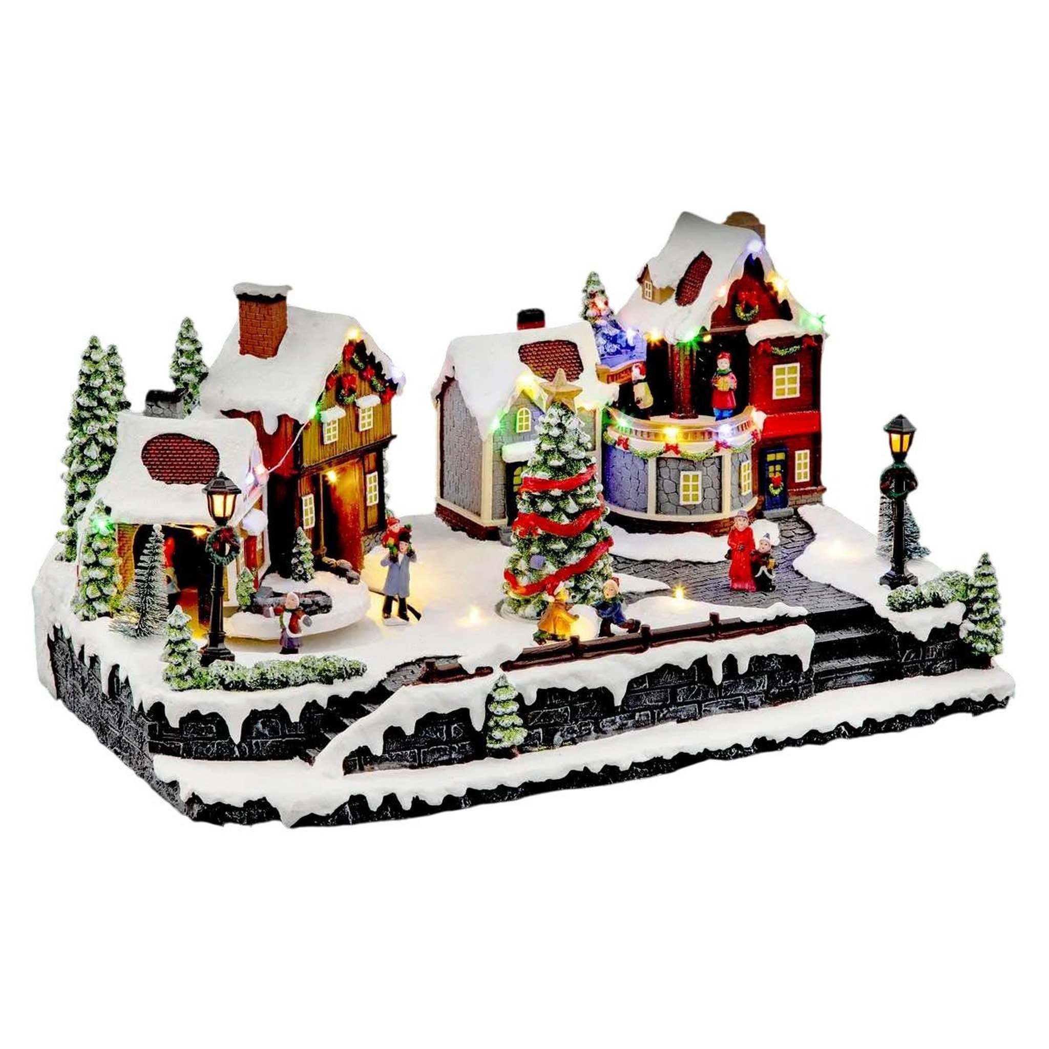 Voir la diapositive 2 : FEERIC LIGHT & CHRISTMAS Village de noël lumineux  rue piétonne  45cm multicolore