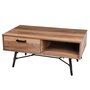 DIVERS Table basse design bois et métal Hampton - L. 110 x H. 49 cm - Noir