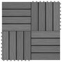 VIDAXL Carreau de terrasse en relief 11 pcs WPC 30x30 cm 1 m^2 Gris