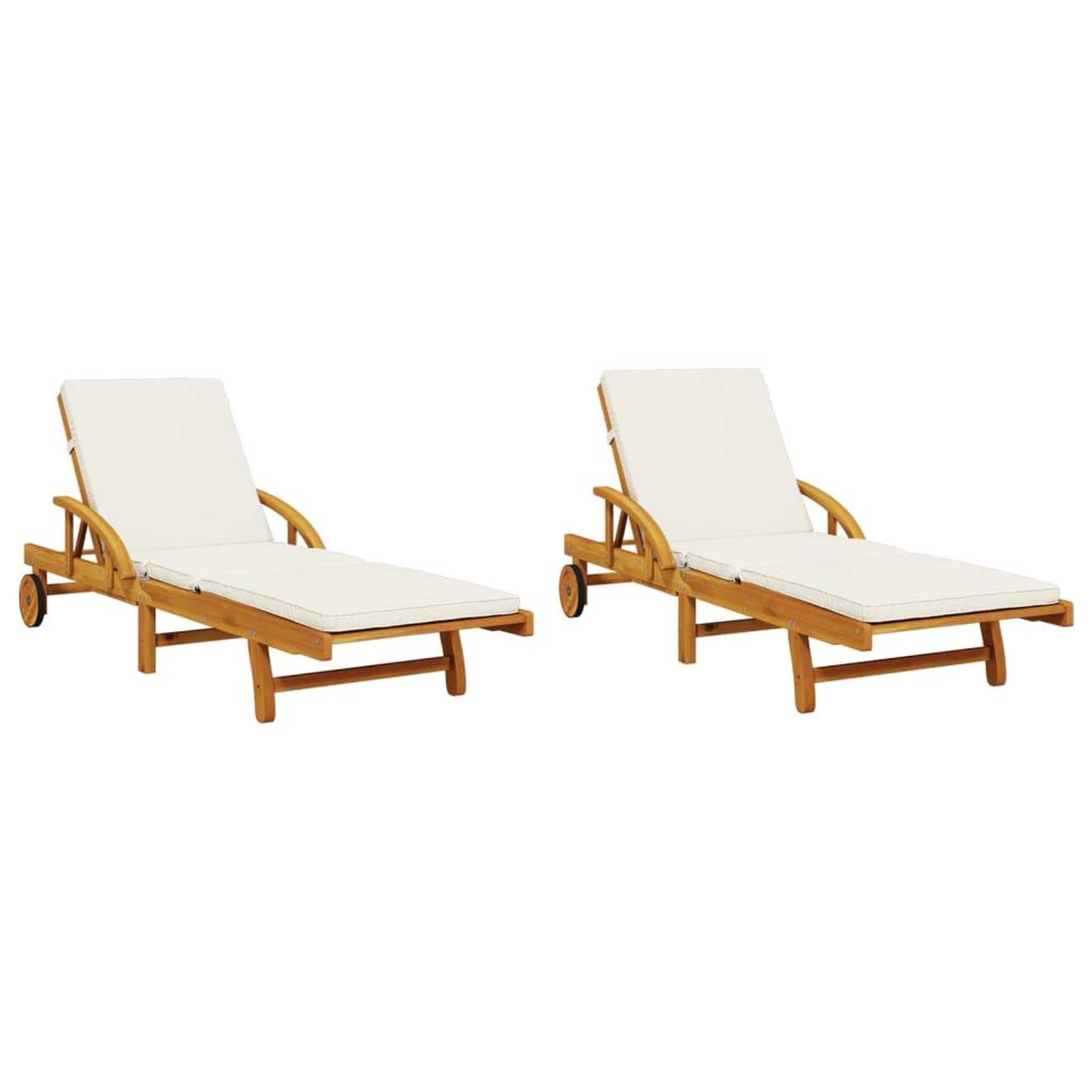 Voir la diapositive 4 : VIDAXL Chaises longues lot de 2 avec table bois massif d'acacia