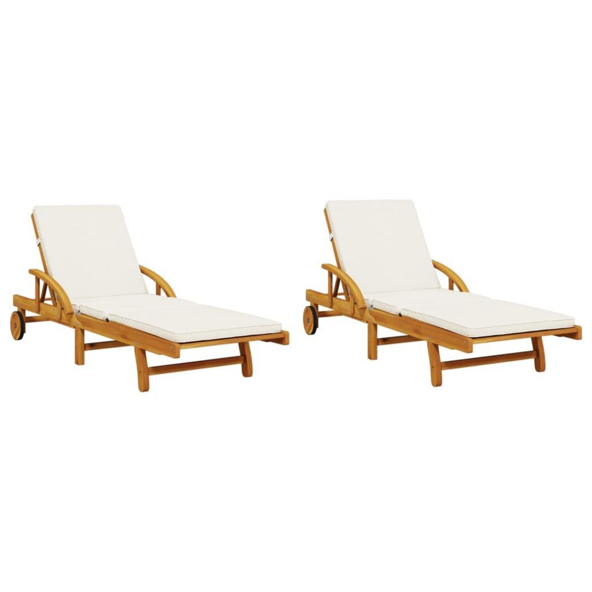 VIDAXL Chaises longues lot de 2 avec table bois massif d'acacia