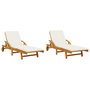 Voir la diapositive 4 : VIDAXL Chaises longues lot de 2 avec table bois massif d'acacia
