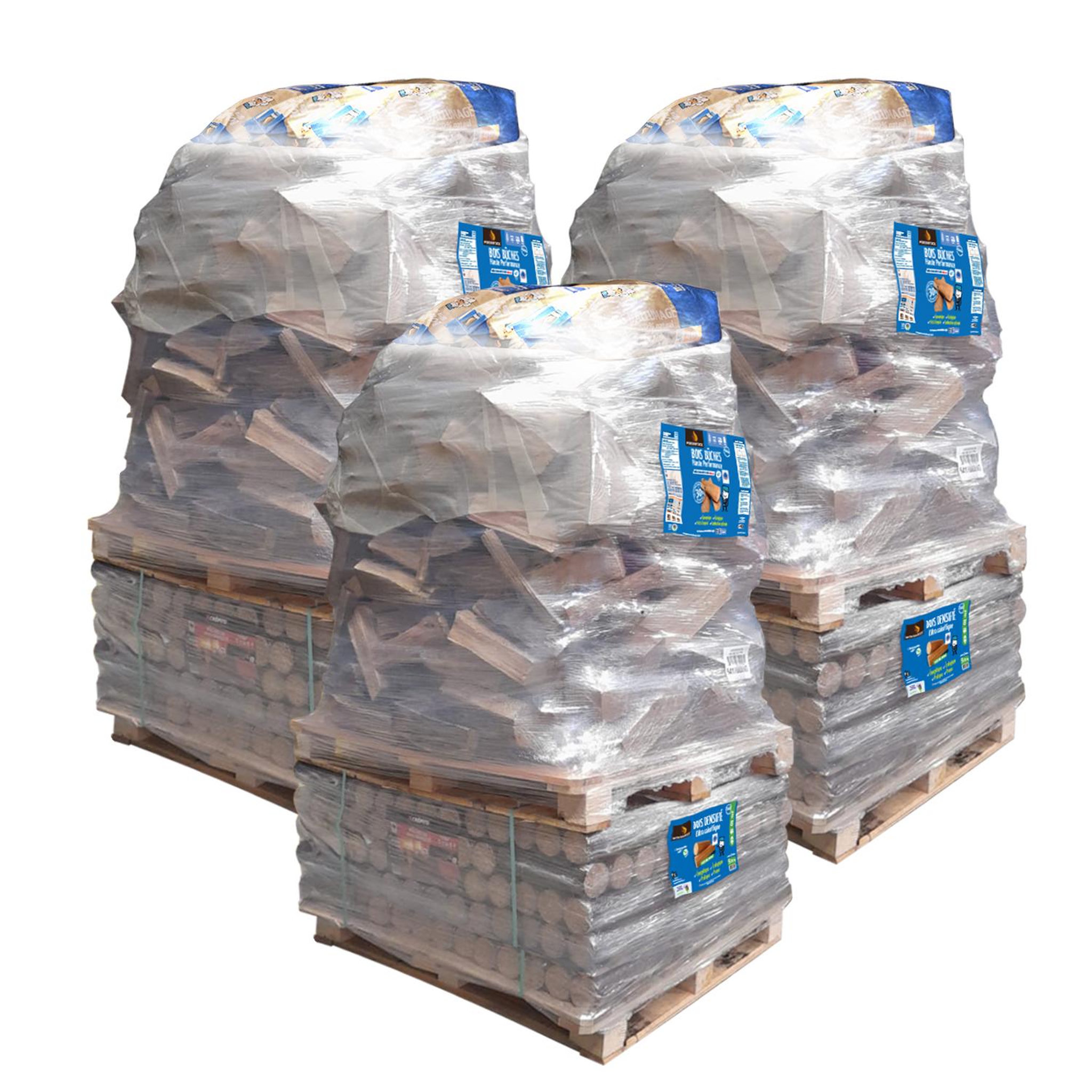 WOODSTOCK Lot de 3 Packs Découverte Woodstock soit 120 packs de bûches densifies + 3 900 dm de bûches 30 cm + allumage offert