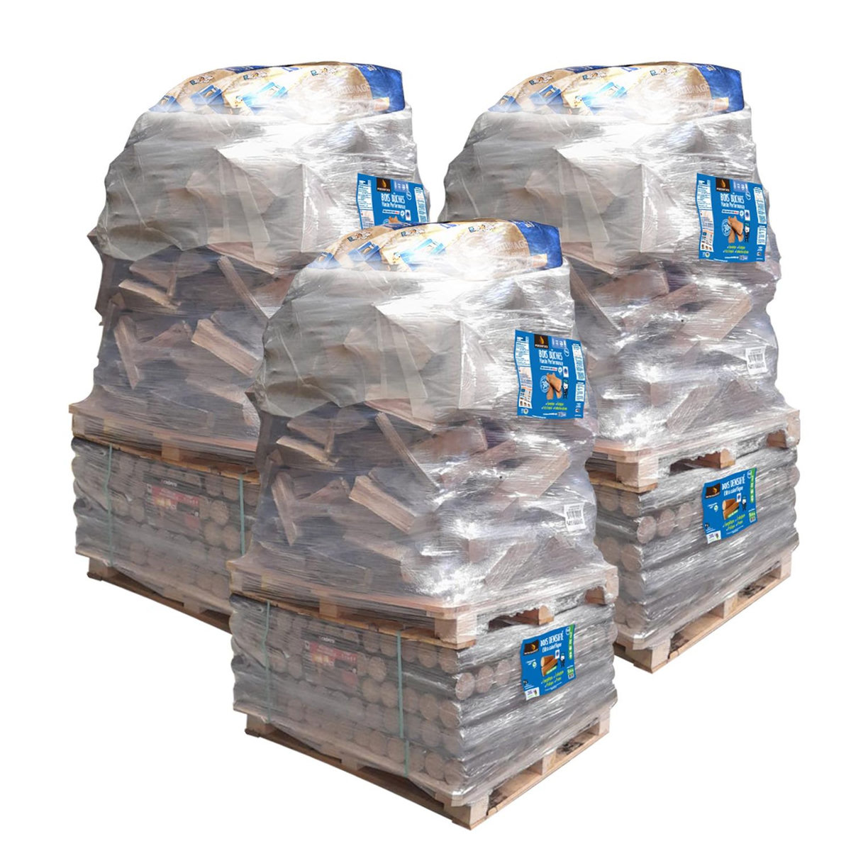 WOODSTOCK Lot de 3 Packs Découverte Woodstock soit 120 packs de bûches densifies + 3 900 dm de bûches 30 cm + allumage offert