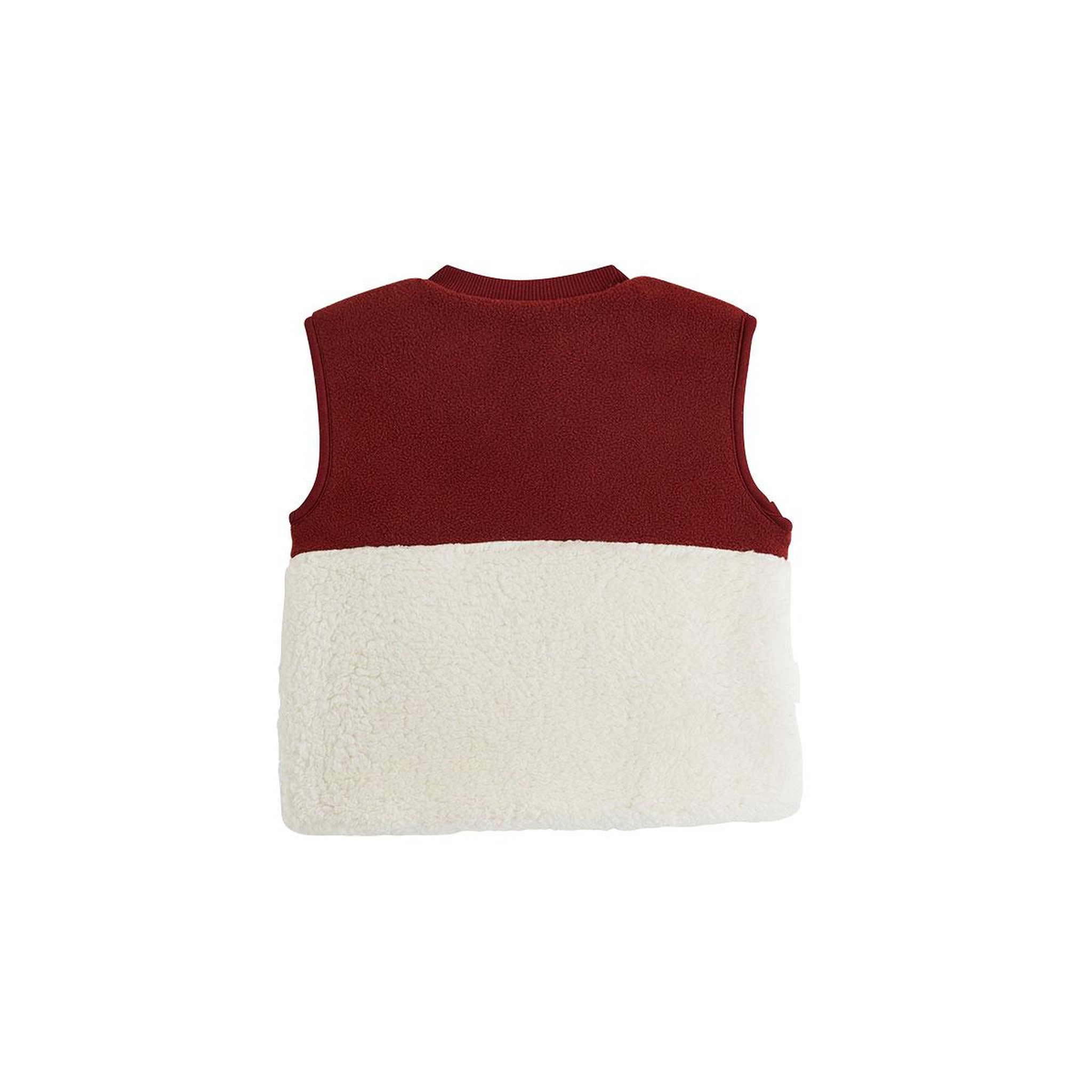 Voir la diapositive 2 : PETIT BEGUIN Veste sans manches enfant en sherpa pistache
